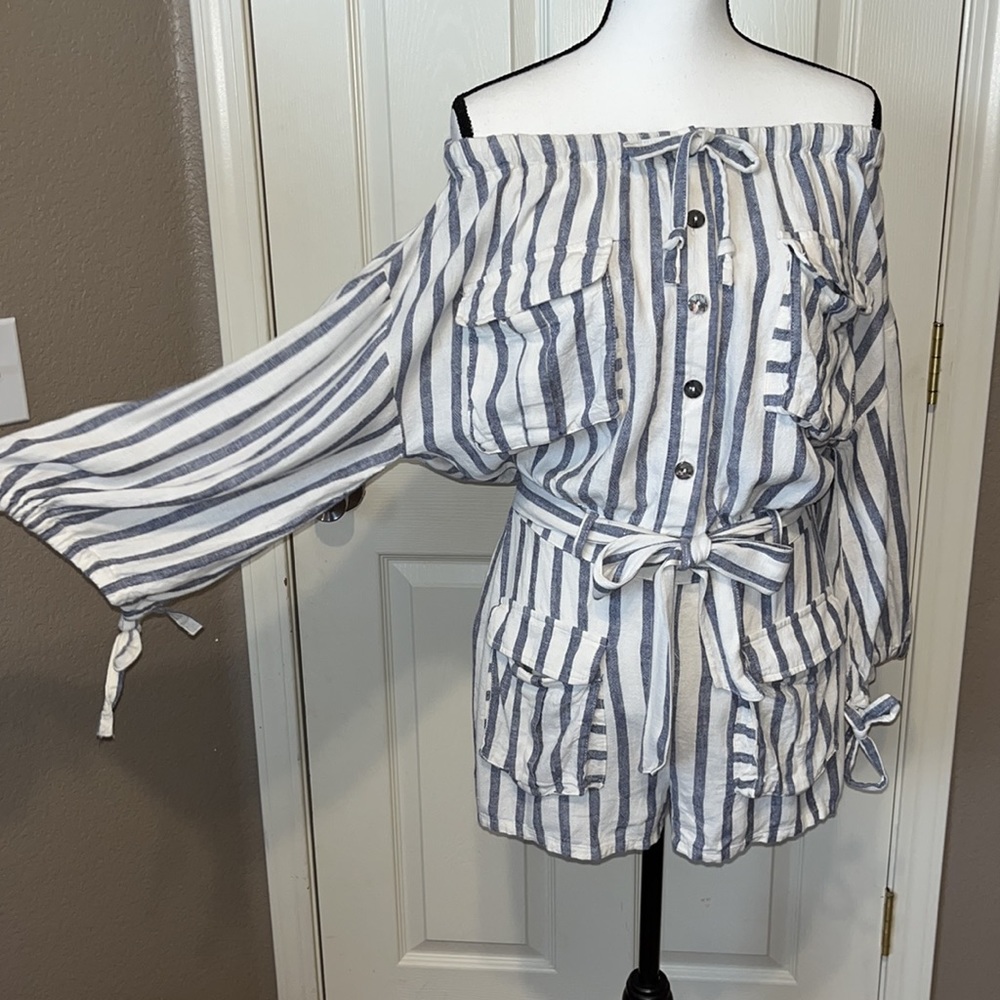 Off the shoulder shorts romper